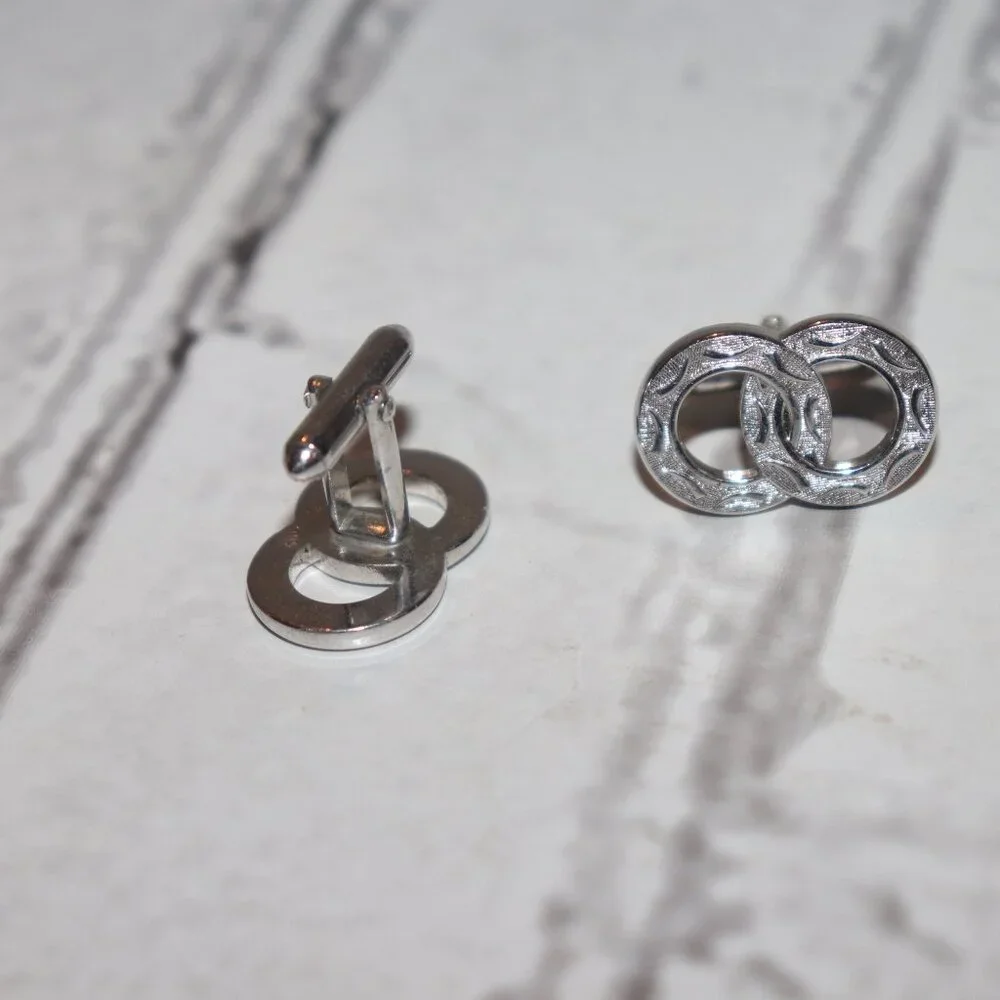 ✨ Vintage Silver Men’s Cufflinks – Wide Design (1